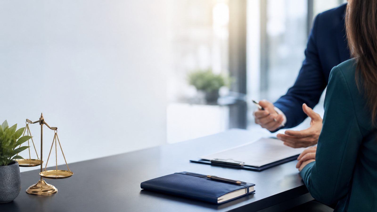 Consultation across a boardroom table